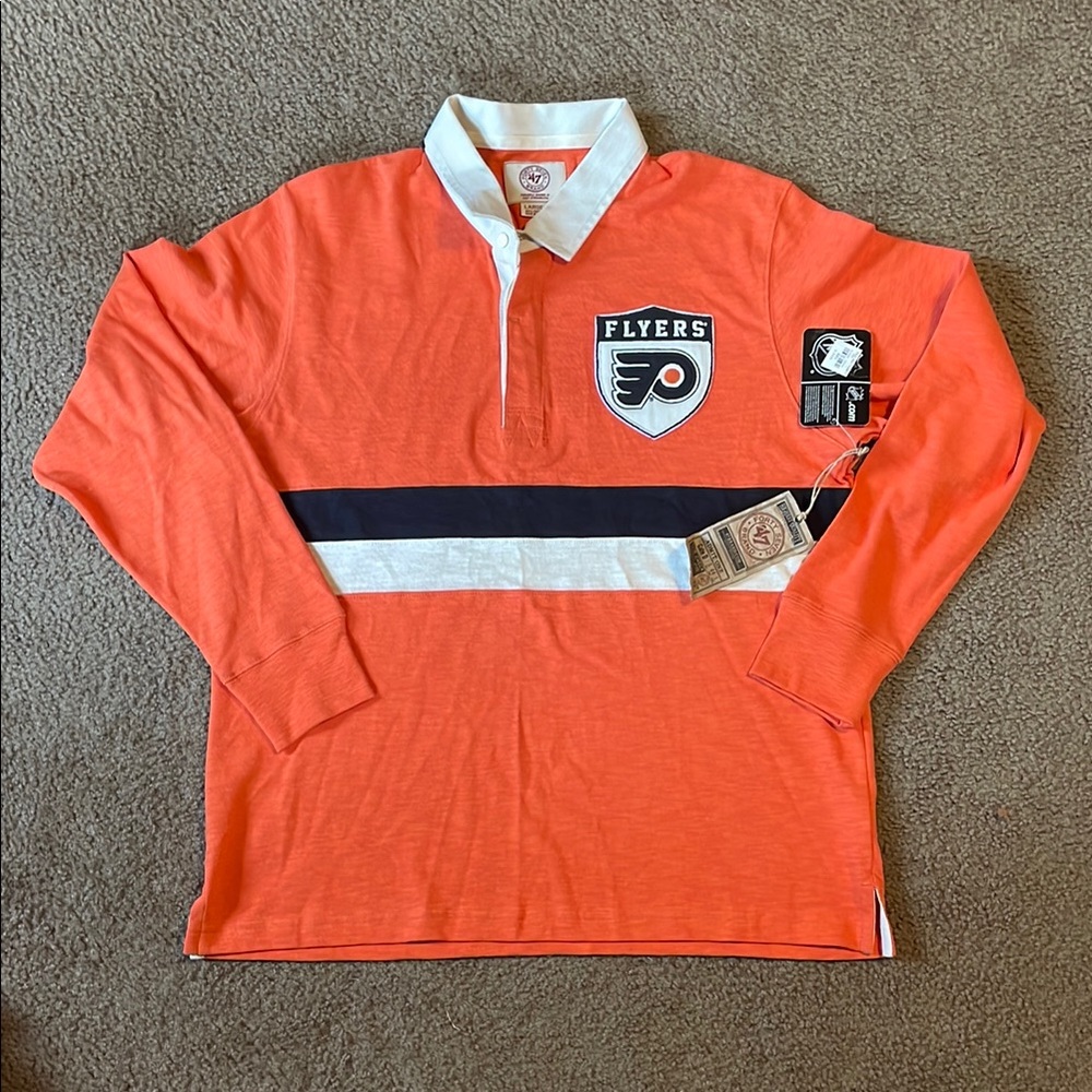47 Philadelphia Flyers Orange and White Long Sleeve Tee